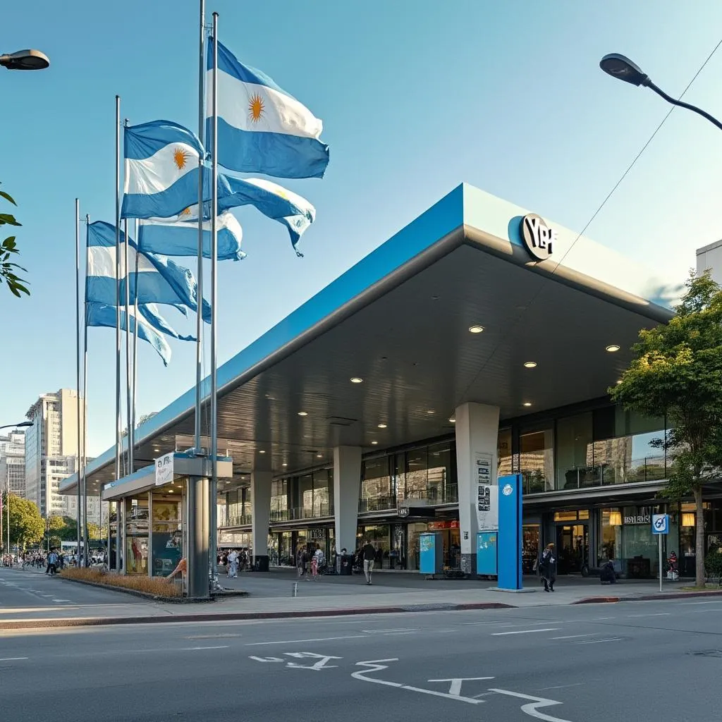 Estación YPF moderna en Buenos Aires